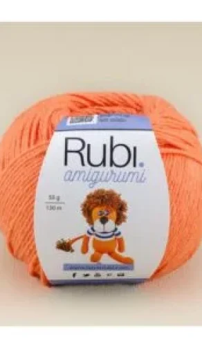Ovillo de lana Rubí color naranja